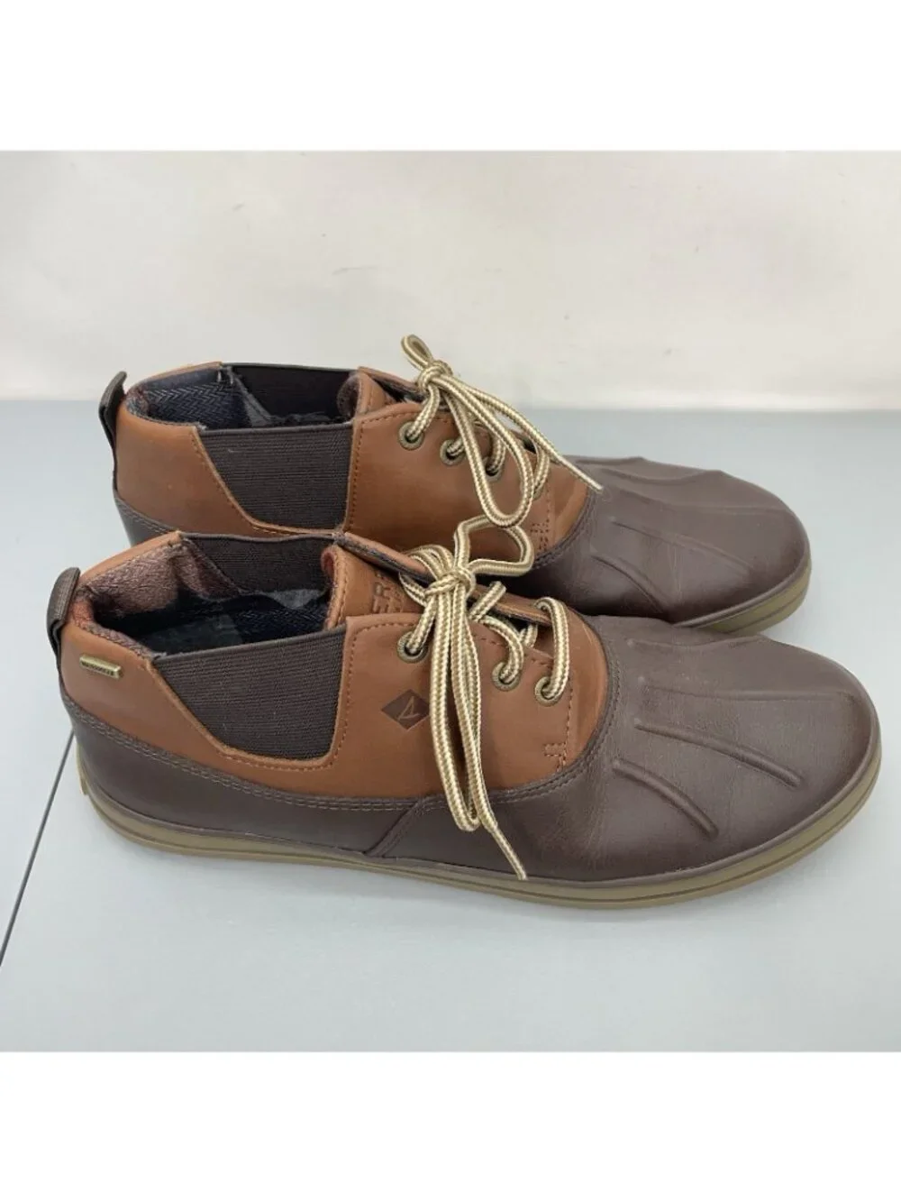 Sperry Fowl Weather Chukka Duck Rain Boots Waterproof Brown Mens 10